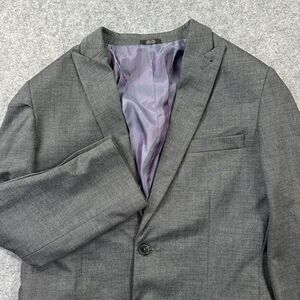 Calvin Klein Blazer Jacket Womens 16 Gray Two Button Lined Career Office Work